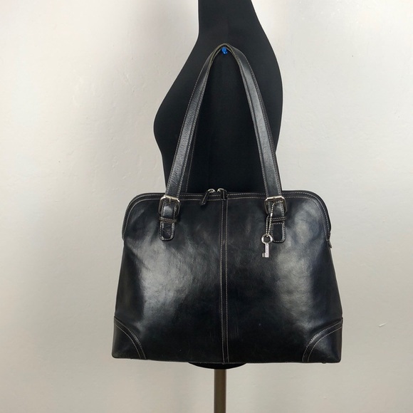 Fossil Handbags - Fossil Black Leather Large Shoulder Bag